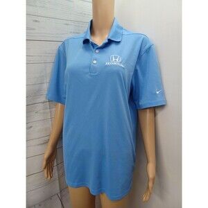 Nike Golf Womens Polo Shirt M Honda Embroidered Logo Dri Fit Blue Short Sleeve